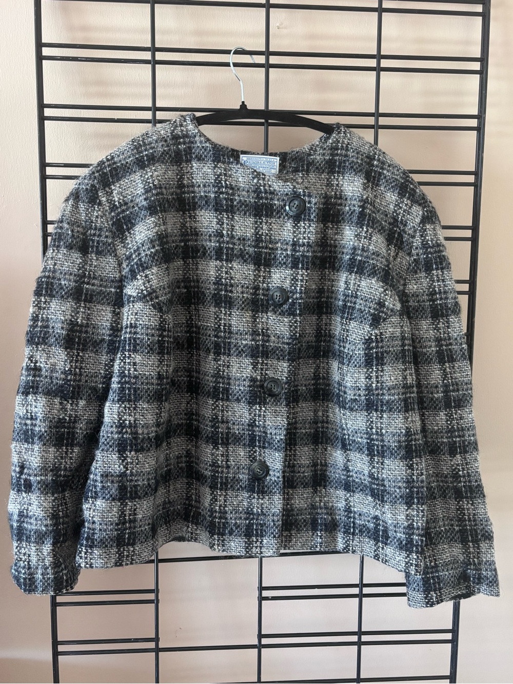 Pendleton Black and White Plaid Boxy Jacket